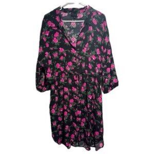 Who What Wear Black and Pink Floral Dress